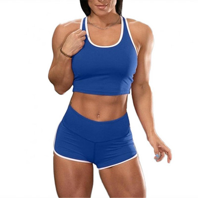 2TK Suvised Naiste Sport Jooksu Komplektid Komplektid Ülikond Crop Top Shorts Joogakomplekt Treeningriided Spordidress vabaaja tüdrukute rõivad