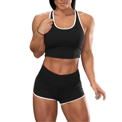 2TK Suvised Naiste Sport Jooksu Komplektid Komplektid Ülikond Crop Top Shorts Joogakomplekt Treeningriided Spordidress vabaaja tüdrukute rõivad