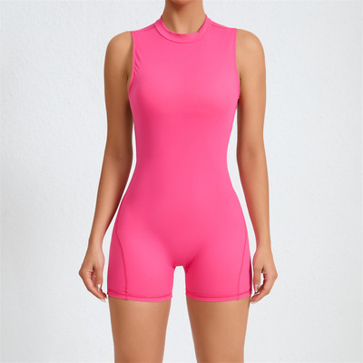 2024 Pad nailon varrukateta joogakomplekt Naiste Fitness ühes tükis jumpsuit Jõusaali Push Up Treeningpüksid Aktiivsed sportlikud body-püksid