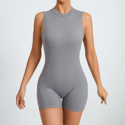 2024 Pad nailon varrukateta joogakomplekt Naiste Fitness ühes tükis jumpsuit Jõusaali Push Up Treeningpüksid Aktiivsed sportlikud body-püksid