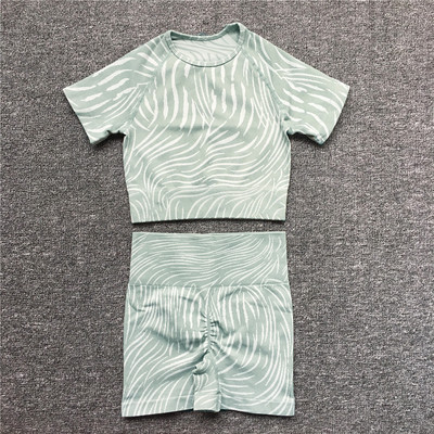 1/2/3 ΤΕΜ Σετ Zebra Yoga Seamless Set Γυναικεία Crop Top Σουτιέν Scrunch Κολάν αθλητικό κοστούμι γυμναστικής Φορέστε ρούχα γυμναστικής Σετ προπόνησης