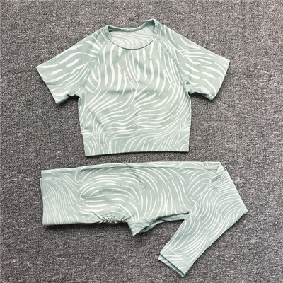 1/2/3 ΤΕΜ Σετ Zebra Yoga Seamless Set Γυναικεία Crop Top Σουτιέν Scrunch Κολάν αθλητικό κοστούμι γυμναστικής Φορέστε ρούχα γυμναστικής Σετ προπόνησης