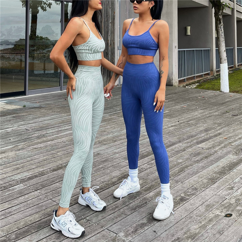 1/2/3 ΤΕΜ Σετ Zebra Yoga Seamless Set Γυναικεία Crop Top Σουτιέν Scrunch Κολάν αθλητικό κοστούμι γυμναστικής Φορέστε ρούχα γυμναστικής Σετ προπόνησης