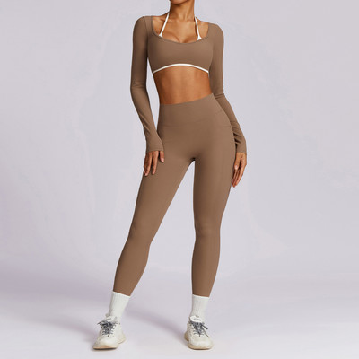 Jogas uzvalks, 2 dab. sieviešu, seksīgs, cieši pieguļošs fitnesa sporta komplekts, vingrošanas krūšturis, elastīgs ar augstu vidukli, legingi, sieviešu deju sporta apģērbs