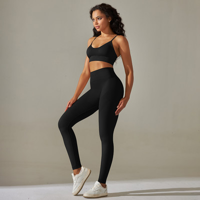 Jooga säärised Treeningriided naistele Sport rinnahoidja säärised Õmblusteta kõrge vöökohaga jooga säärised komplektid Fitness Jõusaali riided