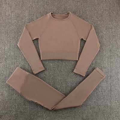 Bezšuvju jogas komplekts sporta apģērbs sporta zāles apģērbs treniņu apģērbs sievietēm treniņtērps sporta zāles komplekts sporta apģērbs fitnesa tērps