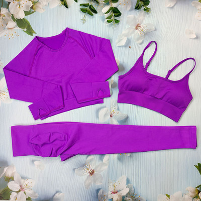 Õmblusteta joogakomplekt Treeningriietus naistele Spordirõivad 2/3/4-osalised fitness-ülikonnad Spordirinnahoidja Pikad Särgid Retuusid Komplektid Jõusaaliriided