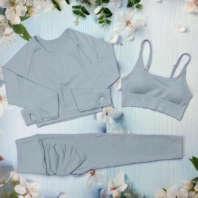 Õmblusteta joogakomplekt Treeningriietus naistele Spordirõivad 2/3/4-osalised fitness-ülikonnad Spordirinnahoidja Pikad Särgid Retuusid Komplektid Jõusaaliriided