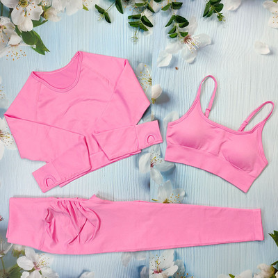 Õmblusteta joogakomplekt Treeningriietus naistele Spordirõivad 2/3/4-osalised fitness-ülikonnad Spordirinnahoidja Pikad Särgid Retuusid Komplektid Jõusaaliriided