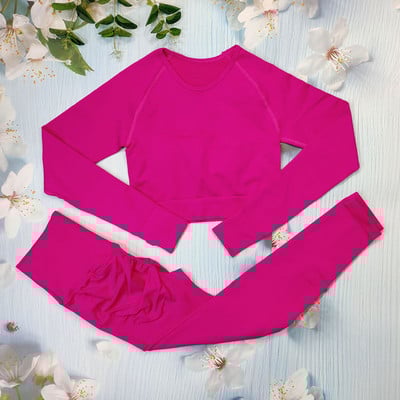 Õmblusteta joogakomplekt Treeningriietus naistele Spordirõivad 2/3/4-osalised fitness-ülikonnad Spordirinnahoidja Pikad Särgid Retuusid Komplektid Jõusaaliriided