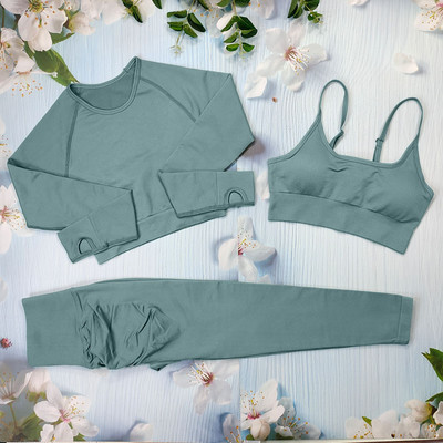 Õmblusteta joogakomplekt Treeningriietus naistele Spordirõivad 2/3/4-osalised fitness-ülikonnad Spordirinnahoidja Pikad Särgid Retuusid Komplektid Jõusaaliriided