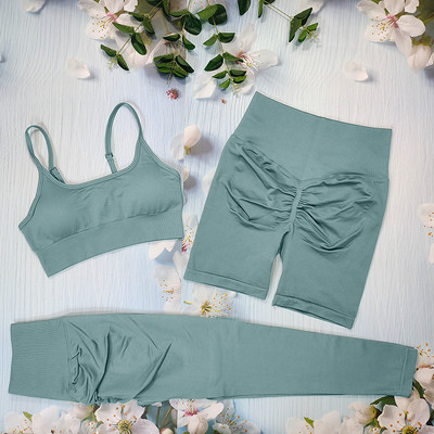 Õmblusteta joogakomplekt Treeningriietus naistele Spordirõivad 2/3/4-osalised fitness-ülikonnad Spordirinnahoidja Pikad Särgid Retuusid Komplektid Jõusaaliriided