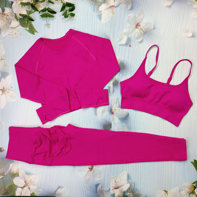 Õmblusteta joogakomplekt Treeningriietus naistele Spordirõivad 2/3/4-osalised fitness-ülikonnad Spordirinnahoidja Pikad Särgid Retuusid Komplektid Jõusaaliriided