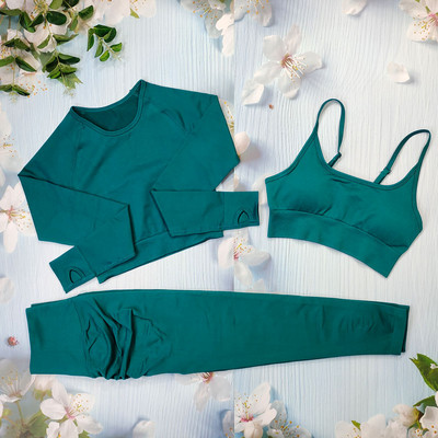 Õmblusteta joogakomplekt Treeningriietus naistele Spordirõivad 2/3/4-osalised fitness-ülikonnad Spordirinnahoidja Pikad Särgid Retuusid Komplektid Jõusaaliriided