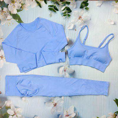 Õmblusteta joogakomplekt Treeningriietus naistele Spordirõivad 2/3/4-osalised fitness-ülikonnad Spordirinnahoidja Pikad Särgid Retuusid Komplektid Jõusaaliriided