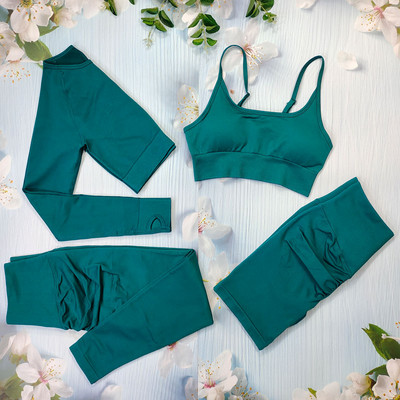 Õmblusteta joogakomplekt Treeningriietus naistele Spordirõivad 2/3/4-osalised fitness-ülikonnad Spordirinnahoidja Pikad Särgid Retuusid Komplektid Jõusaaliriided