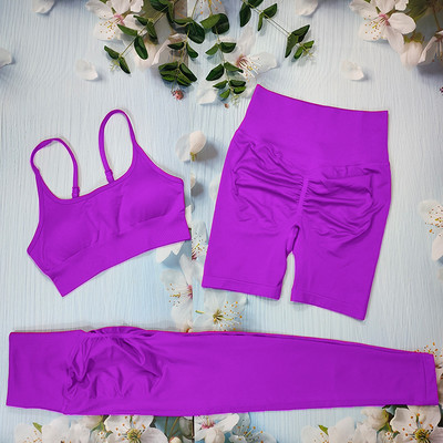 Õmblusteta joogakomplekt Treeningriietus naistele Spordirõivad 2/3/4-osalised fitness-ülikonnad Spordirinnahoidja Pikad Särgid Retuusid Komplektid Jõusaaliriided