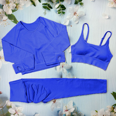 Õmblusteta joogakomplekt Treeningriietus naistele Spordirõivad 2/3/4-osalised fitness-ülikonnad Spordirinnahoidja Pikad Särgid Retuusid Komplektid Jõusaaliriided