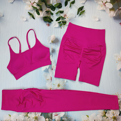 Õmblusteta joogakomplekt Treeningriietus naistele Spordirõivad 2/3/4-osalised fitness-ülikonnad Spordirinnahoidja Pikad Särgid Retuusid Komplektid Jõusaaliriided