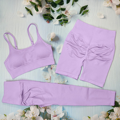 Õmblusteta joogakomplekt Treeningriietus naistele Spordirõivad 2/3/4-osalised fitness-ülikonnad Spordirinnahoidja Pikad Särgid Retuusid Komplektid Jõusaaliriided