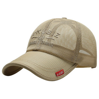 Лятна мрежеста бейзболна шапка Дишаща бързосъхнеща слънчева шапка Мъжка регулируема хип-хоп шапка Спорт на открито Бягане Риболовна шапка