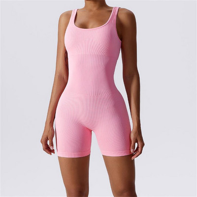 2024 Pad Seamless Sport Set Yoga Γυναικεία Romper Fitness Bodysuit Workout Legging Ολόσωμη φόρμα γυμναστικής σορτς Active Wear Suits