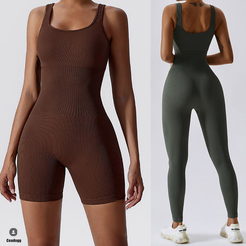 2024 Pad Seamless Sport Set Yoga Γυναικεία Romper Fitness Bodysuit Workout Legging Ολόσωμη φόρμα γυμναστικής σορτς Active Wear Suits