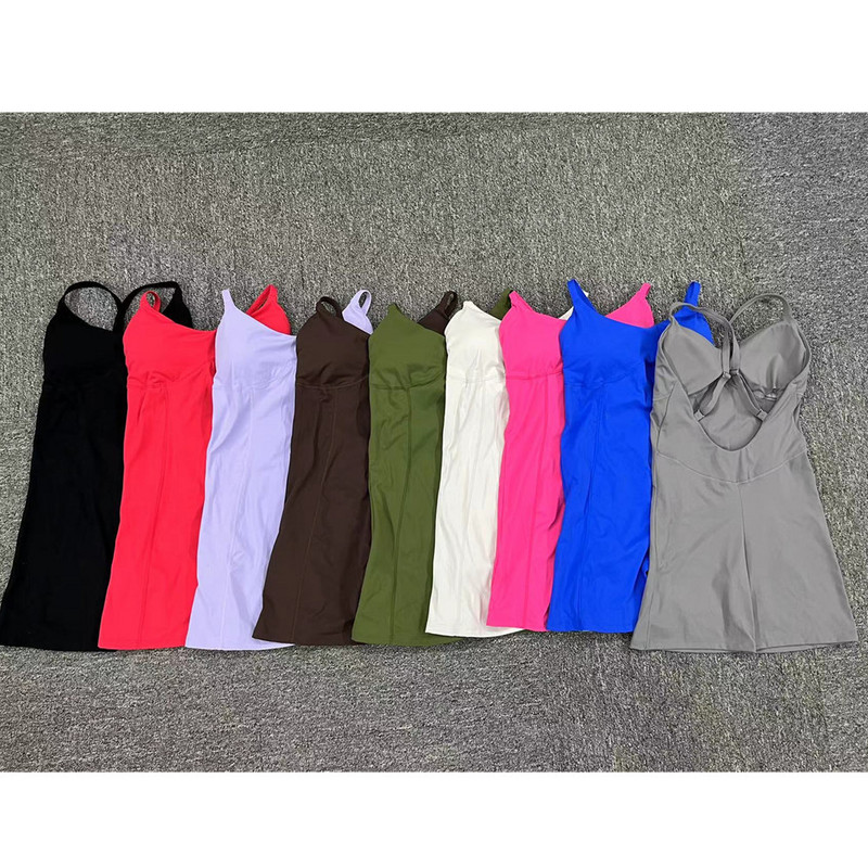 2024 Nylon Pad Strappy Σετ Γιόγκα για προπόνηση ψηλής μέσης Squat Proof Fitness σορτς Αθλητικά One Piece Jumpsuit Gym Active Suits