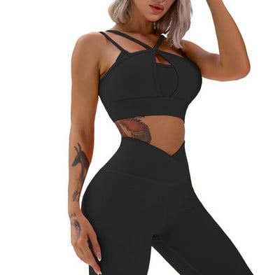 Cloud Hide Sexy Rāvējslēdzējs Jogas Komplekts Trenažieru zāle Fitness Sporta Uzvalki Sporta Apģērbs Sieviešu Apģērbs Joga Bikses Legingi Sporta Krūšturis Tops Sporta apģērbs