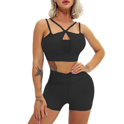 Cloud Hide Sexy Rāvējslēdzējs Jogas Komplekts Trenažieru zāle Fitness Sporta Uzvalki Sporta Apģērbs Sieviešu Apģērbs Joga Bikses Legingi Sporta Krūšturis Tops Sporta apģērbs