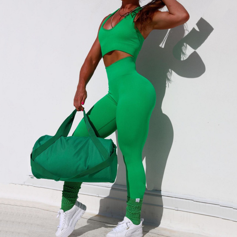 Besiūliai treniruoklių salės komplektai treniruočių drabužiai moterims, treniruočių komplektas Fitness sportinė liemenėlė šortai antblauzdžiai jogos rinkinys dėvėkite sporto salės komplektus