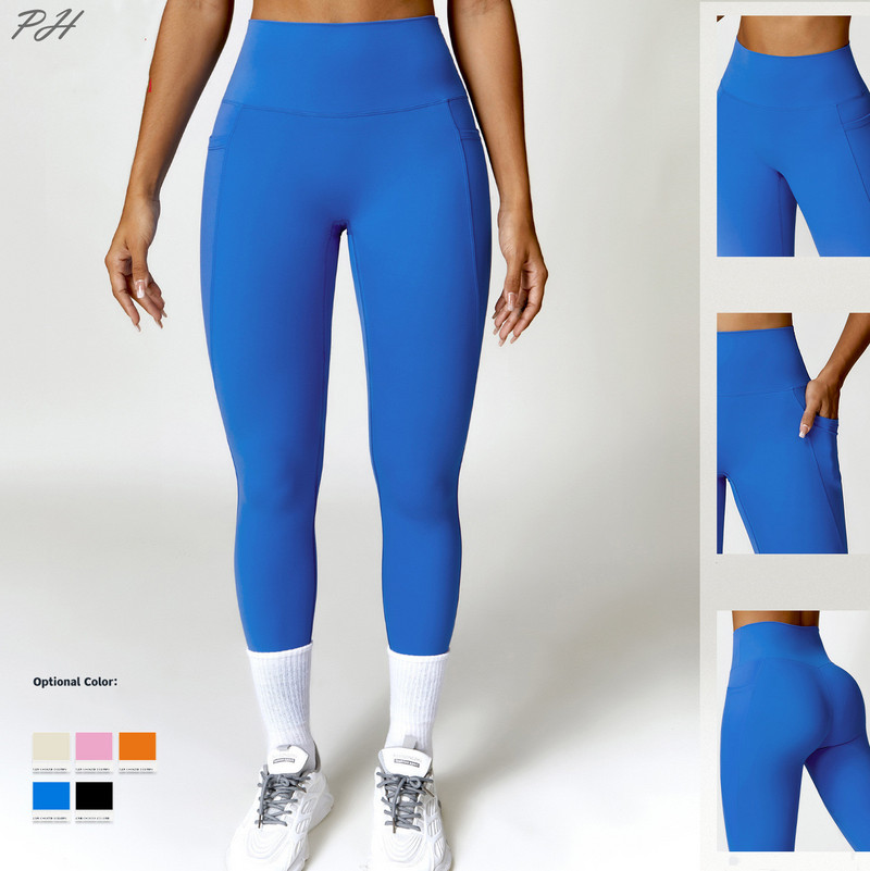 Naiste Quick Dry Jooga Fitnessikomplekt Jõusaaliriided Spordirõivad Spordidressi Treeningkomplekt Prantsuse kolmnurgaga Sport Rinnahoidja Taskuga Jõusaali säärised