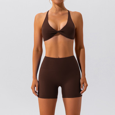 Quick Dry joogakomplektid Jõusaalikomplekt Seksikas rinnahoidja booty lühikesed püksid, spordiülikond, naiste riietus.
