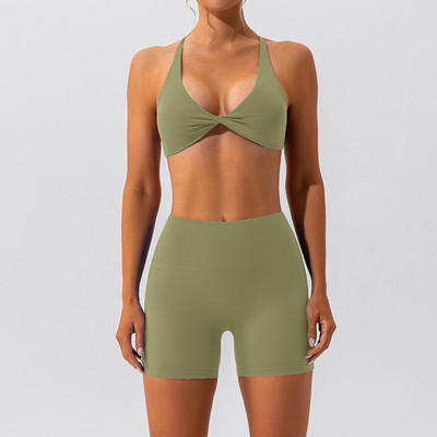 Quick Dry joogakomplektid Jõusaalikomplekt Seksikas rinnahoidja booty lühikesed püksid, spordiülikond, naiste riietus.