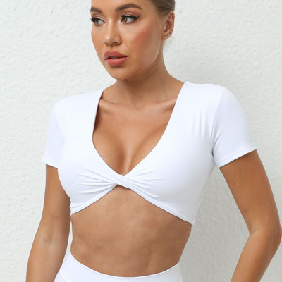 Δύο τεμάχια αθλητικό σετ γιόγκα Γρήγορη ξήρανση Αθλητικά ενδύματα Γυναικεία Κοστούμια Γυναικεία Ρούχα Προπόνησης Γυναικεία Στολή Fitness Scrunch Πισινό κοντά