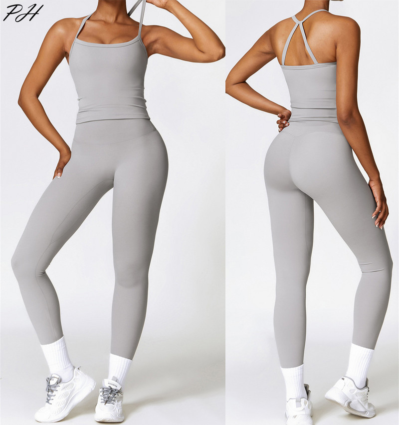 Tugev kitsas joogakomplekt naiste kiirelt kuivav treeningkostüüm väljas jooksmiseks mõeldud spordikomplekt Seksikas spordivest, säärised ülikond jõusaali spordiriided