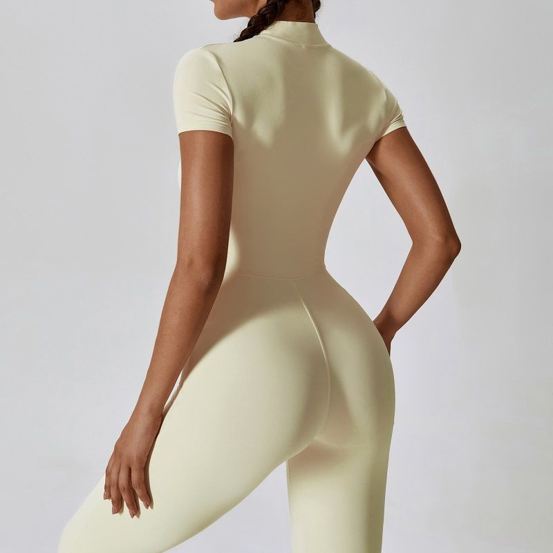 Naiste tõmblukuga ühes tükis sportlik kombinesoon hingav Quick Dry joogakomplekt Treeningriided naistele Naiste spordirõivad jõusaali Body