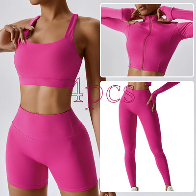 3 tk hingav Quick Dry spordijooga komplekt Mugav riietus Fitness riided naistele Naiste jooksutreeningu riided Spordirõivad