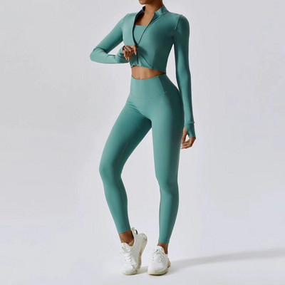 3 tk hingav Quick Dry spordijooga komplekt Mugav riietus Fitness riided naistele Naiste jooksutreeningu riided Spordirõivad