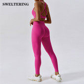 Divdaļīgs Jogas komplekts Treniņa tērpi Sieviešu Treniņtērps Sporta krūšturis ar augstu vidukli Šorti Jogas Legingi Komplekti Fitnesa Apģērbs Sporta zāle