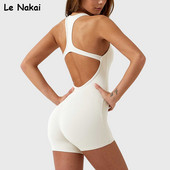 Nyitott hátú kombiné női edzéshez Gym Romper párnázott jóga szett V nyakú tornaruha hát nélküli body fitness párnázott edzőtermi ruházat