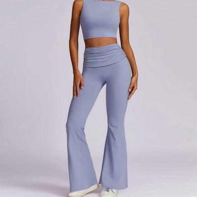 2024 Nou set de yoga 2 buc. Îmbrăcăminte sportivă pentru femeie fără sudură. Set de jambiere cu talie înaltă.