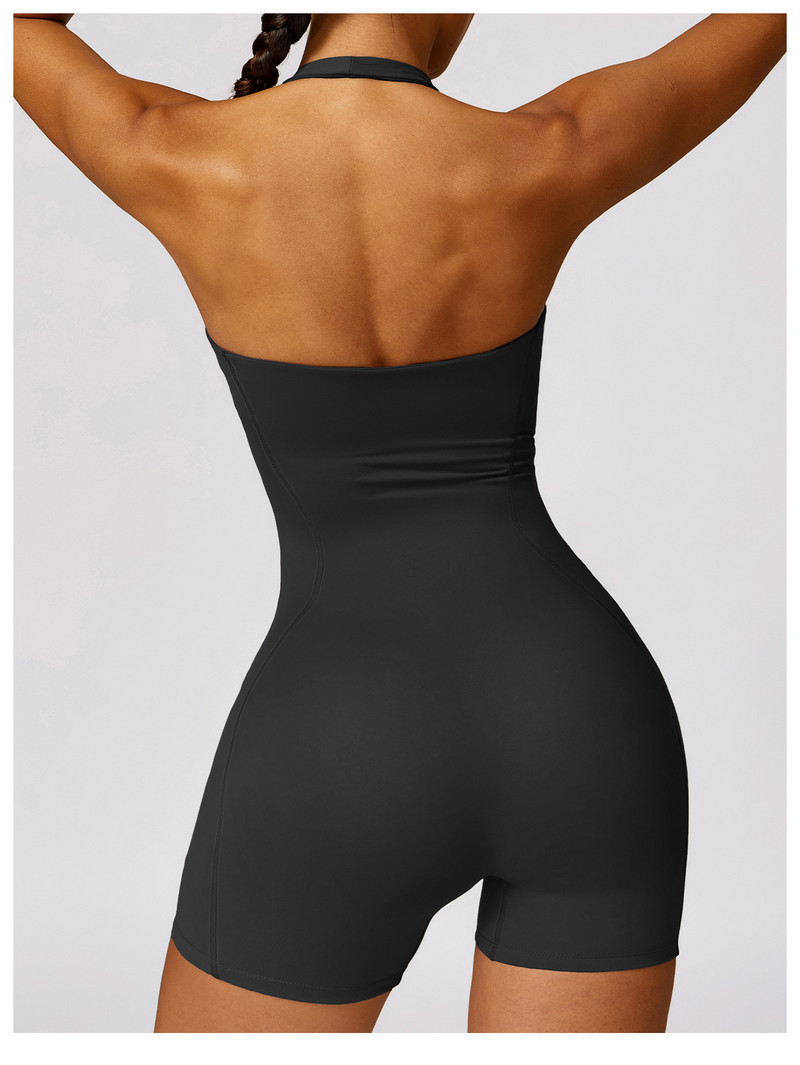 Moteriškas sportinių šokių kombinezonas, trumpas Unitard Gym Moteriškas jogos komplektas, vidinis paminkštintas fitneso kombinezonas