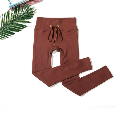 Zökkenőmentes jóga szett Női sportruha cipzáras, hosszú ujjú sport melltartó, húzózsinór leggings Sportruházat Fitness ruházat edzés edzőterem szett