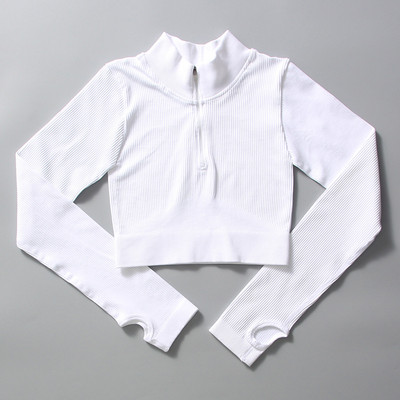 Zökkenőmentes jóga szett Női sportruha cipzáras, hosszú ujjú sport melltartó, húzózsinór leggings Sportruházat Fitness ruházat edzés edzőterem szett