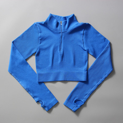 Zökkenőmentes jóga szett Női sportruha cipzáras, hosszú ujjú sport melltartó, húzózsinór leggings Sportruházat Fitness ruházat edzés edzőterem szett