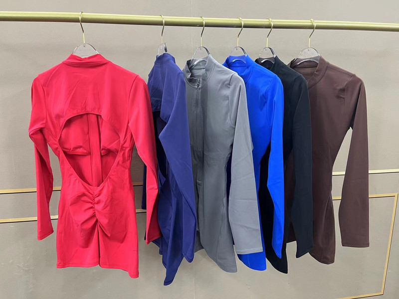 Jooga kombinesooni naiste spordikombinesoon 2024 jõusaalirõivad naistele spordirõivad tõmblukk Spordiriietus spordikomplekt Spordidress Sinine punane