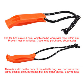 Κιτ πολυλειτουργικού εξοπλισμού έκτακτης ανάγκης Πλαστικό υπαίθριο στρατόπεδο πεζοπορίας Survival Loud Whistle Sports Match Dual Band Whistle