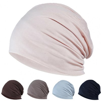 Summer Cool Running Cap Fall Skull Beanie Baggy Solid Color Elastic Thin Protective Street Dance Brimless Beanie Hat Headwear