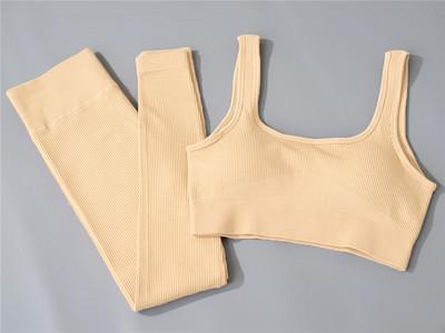 Αθλητικό σετ χωρίς ραφές Γυναικείο Σετ 2 τεμαχίων Crop Top σουτιέν + σορτς Γυμναστική Στολή γυμναστικής Run Γυναικεία σετ γιόγκα Ρούχα